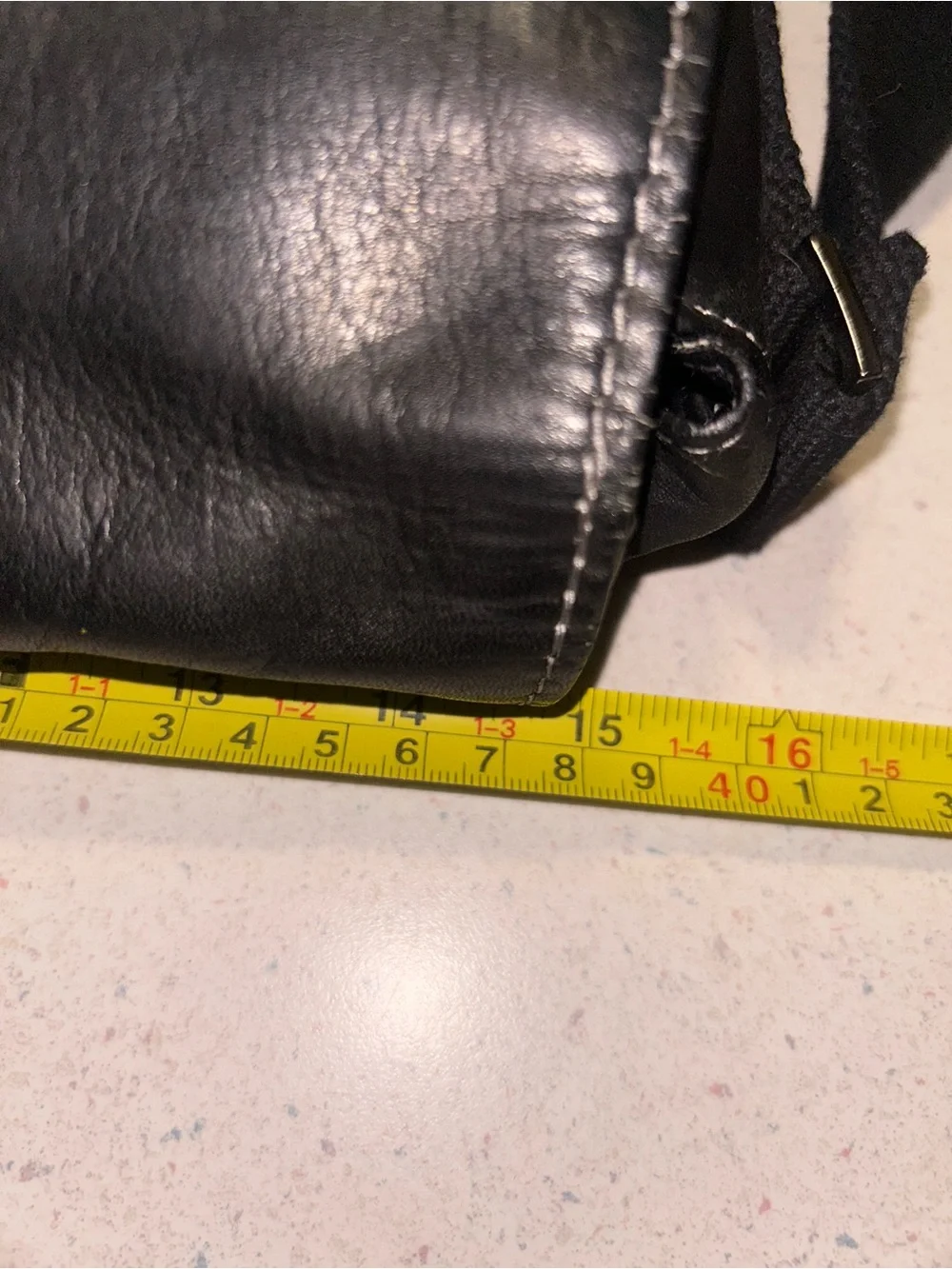 Kenneth Cole Reaction Black Leather Messenger with Adjustable Strap